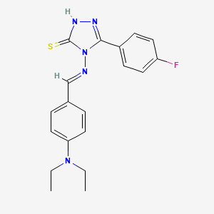 molecular formula C19H20FN5S B12024780 4-((4-(Diethylamino)benzylidene)amino)-3-(4-fluorophenyl)-1H-1,2,4-triazole-5(4H)-thione CAS No. 677753-70-7
