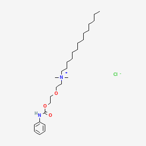 molecular formula C27H49ClN2O3 B12024815 N,N-Dimethyl-N-(2-(2-((phenylcarbamoyl)oxy)ethoxy)ethyl)tetradecan-1-aminium chloride CAS No. 139654-32-3