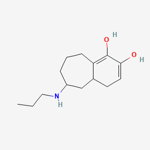 molecular formula C14H23NO2 B1202489 1,2-Dihydroxy-6-(N-(2-methylethyl)amino)-6,7,8,9-tetrahydrobenzocycloheptene CAS No. 90109-14-1