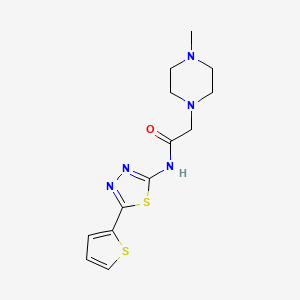 molecular formula C13H17N5OS2 B1202492 2-(4-methyl-1-piperazinyl)-N-(5-thiophen-2-yl-1,3,4-thiadiazol-2-yl)acetamide 