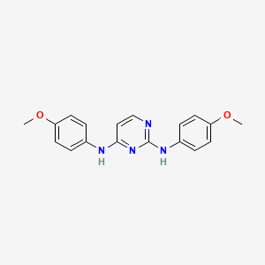 molecular formula C18H18N4O2 B1202493 N2,N4-双(4-甲氧基苯基)嘧啶-2,4-二胺 