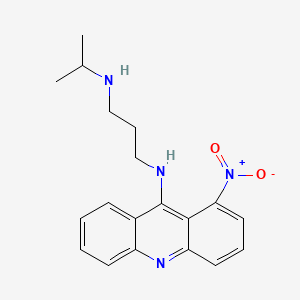 molecular formula C19H22N4O2 B1202494 1-NITRO-9-(3-ISOPROPYLAMINOPROPYLAMINO)ACRIDINE CAS No. 64670-74-2