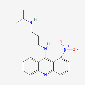molecular formula C19H22N4O2 B1202494 N-(1-Methylethyl)-N'-(1-nitro-9-acridinyl)-1,3-propanediamine CAS No. 64670-74-2
