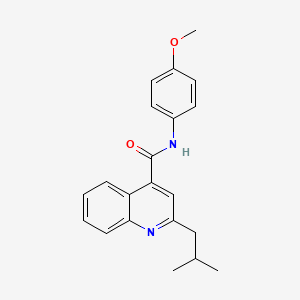 molecular formula C21H22N2O2 B1202495 N-(4-methoxyphenyl)-2-(2-methylpropyl)-4-quinolinecarboxamide CAS No. 332358-01-7