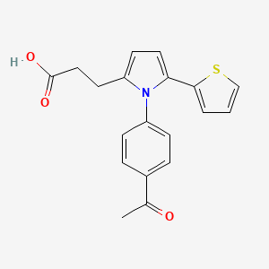 molecular formula C19H17NO3S B1202497 3-[1-(4-Acetylphenyl)-5-thiophen-2-yl-2-pyrrolyl]propanoic acid 