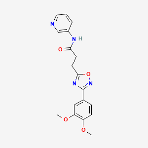 molecular formula C18H18N4O4 B1202501 3-[3-(3,4-dimethoxyphenyl)-1,2,4-oxadiazol-5-yl]-N-(3-pyridinyl)propanamide 