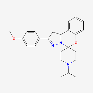 molecular formula C24H29N3O2 B12025085 1'-Isopropyl-2-(4-methoxyphenyl)-1,10B-dihydrospiro[benzo[E]pyrazolo[1,5-C][1,3]oxazine-5,4'-piperidine] 