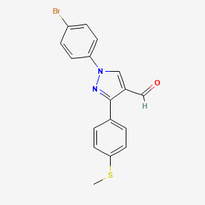 molecular formula C17H13BrN2OS B12025091 1-(4-Bromophenyl)-3-(4-(methylthio)phenyl)-1H-pyrazole-4-carbaldehyde CAS No. 618099-02-8