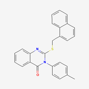 molecular formula C26H20N2OS B12025164 2-((Naphthalen-1-ylmethyl)thio)-3-(p-tolyl)quinazolin-4(3H)-one CAS No. 566144-81-8