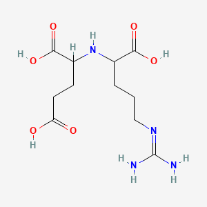 molecular formula C11H20N4O6 B1202533 D-Glutamic acid,N-[(1S)-4-[(aminoiminomethyl)amino]-1-carboxybutyl]- 