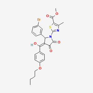 molecular formula C27H25BrN2O6S B12025519 Methyl 2-(2-(3-bromophenyl)-3-(4-butoxybenzoyl)-4-hydroxy-5-oxo-2,5-dihydro-1H-pyrrol-1-yl)-4-methylthiazole-5-carboxylate CAS No. 617695-46-2