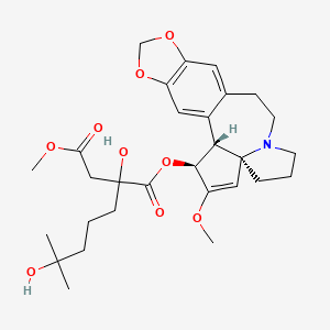 molecular formula C29H39NO9 B1202571 Cephalotaxine, 4-methyl (2R)-2-hydroxy-2-(4-hydroxy-4-methylpentyl)butanedioate (ester) 