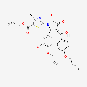molecular formula C33H34N2O8S B12025792 Allyl 2-[2-[4-(allyloxy)-3-methoxyphenyl]-3-(4-butoxybenzoyl)-4-hydroxy-5-oxo-2,5-dihydro-1H-pyrrol-1-YL]-4-methyl-1,3-thiazole-5-carboxylate 