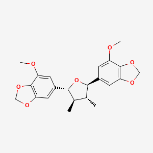 molecular formula C22H24O7 B1202584 rel-(7R,8R,7'R,8'R)-3,4,3',4'-二亚甲基二氧-5,5'-二甲氧基-7,7'-环氧木脂素 