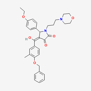 molecular formula C34H38N2O6 B12026022 4-[4-(benzyloxy)-3-methylbenzoyl]-5-(4-ethoxyphenyl)-3-hydroxy-1-[3-(4-morpholinyl)propyl]-1,5-dihydro-2H-pyrrol-2-one 