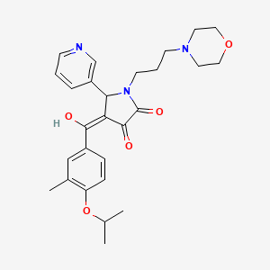 molecular formula C27H33N3O5 B12026037 3-Hydroxy-4-(4-isopropoxy-3-methylbenzoyl)-1-(3-(4-morpholinyl)propyl)-5-(3-pyridinyl)-1,5-dihydro-2H-pyrrol-2-one CAS No. 510712-22-8