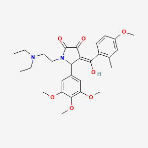 molecular formula C28H36N2O7 B12026040 1-[2-(Diethylamino)ethyl]-3-hydroxy-4-(4-methoxy-2-methylbenzoyl)-5-(3,4,5-trimethoxyphenyl)-1,5-dihydro-2H-pyrrol-2-one 