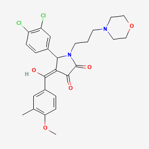 molecular formula C26H28Cl2N2O5 B12026131 5-(3,4-dichlorophenyl)-3-hydroxy-4-(4-methoxy-3-methylbenzoyl)-1-[3-(4-morpholinyl)propyl]-1,5-dihydro-2H-pyrrol-2-one 