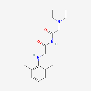 molecular formula C16H25N3O2 B1202617 N,N-Diethylglycyl-N-(2,6-dimethylphenyl)glycinamide CAS No. 50333-29-4