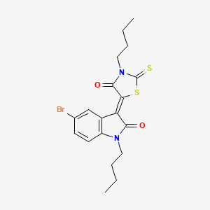 molecular formula C19H21BrN2O2S2 B12026197 5-(5-Bromo-1-butyl-2-oxoindolin-3-ylidene)-3-butyl-2-thioxothiazolidin-4-one CAS No. 618075-36-8
