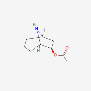 molecular formula C9H15NO2 B1202667 [(1R,5S,6R)-8-azabicyclo[3.2.1]octan-6-yl] acetate CAS No. 130571-36-7