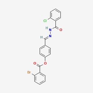molecular formula C21H14BrClN2O3 B12026741 4-(2-(2-Chlorobenzoyl)carbohydrazonoyl)phenyl 2-bromobenzoate CAS No. 765276-48-0