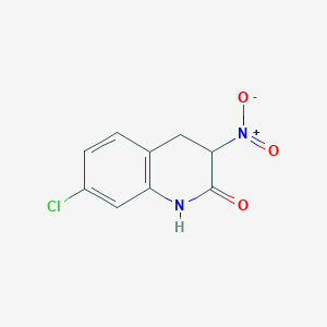 molecular formula C9H7ClN2O3 B120268 7-Chloro-3-nitro-3,4-dihydroquinolin-2(1H)-one CAS No. 147778-05-0