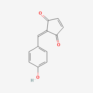 molecular formula C12H8O3 B1202689 2-(4'-Hydroxybenzylidene)cyclopentene-1,3-dione CAS No. 55776-44-8