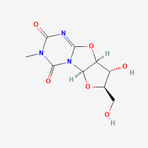 molecular formula C9H11N3O6 B1202698 beta-D-Arabinofuran(1',2':4,5)oxazolo-1,3,5-triazine-5-N-methyl-4,6-dione CAS No. 66528-42-5