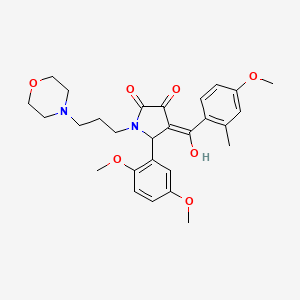 molecular formula C28H34N2O7 B12027050 5-(2,5-Dimethoxyphenyl)-3-hydroxy-4-(4-methoxy-2-methylbenzoyl)-1-[3-(4-morpholinyl)propyl]-1,5-dihydro-2H-pyrrol-2-one 