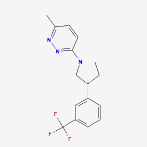 molecular formula C16H16F3N3 B1202706 3-Methyl-6-(3-(3-(trifluoromethyl)phenyl)-1-pyrrolidinyl)pyridazine CAS No. 125119-07-5