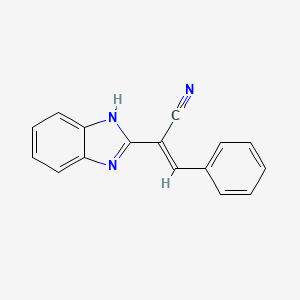 molecular formula C16H11N3 B12027110 alpha-(Phenylmethylene)-1H-benzimidazole-2-acetonitrile CAS No. 57319-66-1