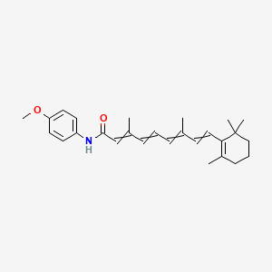 molecular formula C27H35NO2 B1202712 N-(4-methoxyphenyl)-3,7-dimethyl-9-(2,6,6-trimethylcyclohexen-1-yl)nona-2,4,6,8-tetraenamide 