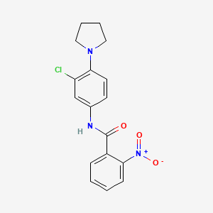 molecular formula C17H16ClN3O3 B1202750 N-[3-chloro-4-(1-pyrrolidinyl)phenyl]-2-nitrobenzamide 