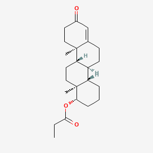 molecular formula C23H34O3 B1202753 17aβ-羟基-D-同雄烷-4-烯-3-酮丙酸酯 CAS No. 14504-92-8