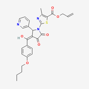 molecular formula C28H27N3O6S B12027551 Allyl 2-[3-(4-butoxybenzoyl)-4-hydroxy-5-oxo-2-(3-pyridinyl)-2,5-dihydro-1H-pyrrol-1-YL]-4-methyl-1,3-thiazole-5-carboxylate CAS No. 609796-78-3