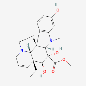 molecular formula C22H28N2O5 B1202757 11-O-Demethyl-17-O-deacetylvindoline 