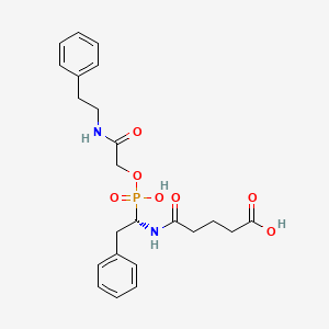 molecular formula C23H29N2O7P B1202775 N-{[2-({[1-(4-羧基丁酰)氨基]-2-苯乙基}-羟基膦酰)氧基]乙酰}-2-苯乙胺 