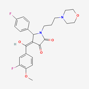 molecular formula C25H26F2N2O5 B12027894 4-(3-Fluoro-4-methoxybenzoyl)-5-(4-fluorophenyl)-3-hydroxy-1-[3-(4-morpholinyl)propyl]-1,5-dihydro-2H-pyrrol-2-one 