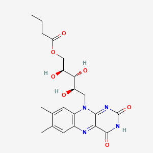 molecular formula C21H26N4O7 B1202795 [(2S,3R,4R)-5-(7,8-dimethyl-2,4-dioxobenzo[g]pteridin-10-yl)-2,3,4-trihydroxypentyl] butanoate CAS No. 20704-80-7