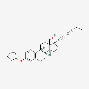 molecular formula C29H36O2 B1202799 17alpha-Hexa-1',3'-diynylestra-1,3,5(10)-trien-17beta-ol 3-cyclopentyl ether CAS No. 42380-76-7
