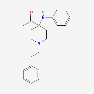 molecular formula C21H26N2O B1202802 Ethanone, 1-(4-(phenylamino)-1-(2-phenylethyl)-4-piperidinyl)- CAS No. 61086-23-5