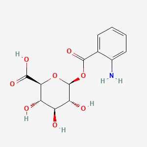 molecular formula C13H15NO8 B1202809 (2S,3S,4S,5R,6S)-6-(2-aminobenzoyl)oxy-3,4,5-trihydroxyoxane-2-carboxylic acid CAS No. 28543-37-5