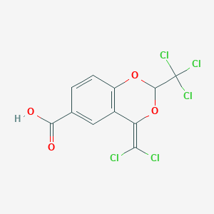 molecular formula C11H5Cl5O4 B1202811 4H-1,3-Benzodioxin-6-carboxylic acid, 4-(dichloromethylene)-2-(trichloromethyl)- CAS No. 61719-77-5