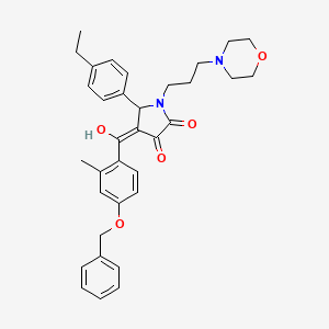 molecular formula C34H38N2O5 B12028167 4-[4-(Benzyloxy)-2-methylbenzoyl]-5-(4-ethylphenyl)-3-hydroxy-1-[3-(4-morpholinyl)propyl]-1,5-dihydro-2H-pyrrol-2-one 
