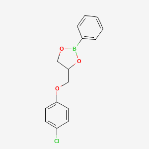 molecular formula C15H14BClO3 B1202827 4-[(4-Chlorophenoxy)methyl]-2-phenyl-1,3,2-dioxaborolane CAS No. 2170-24-3