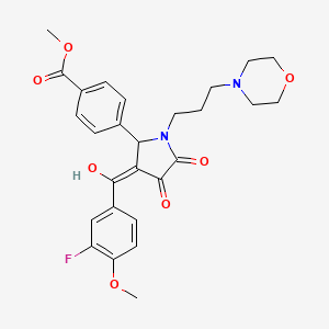 molecular formula C27H29FN2O7 B12028389 Methyl 4-(3-(3-fluoro-4-methoxybenzoyl)-4-hydroxy-1-(3-(4-morpholinyl)propyl)-5-oxo-2,5-dihydro-1H-pyrrol-2-YL)benzoate CAS No. 618081-55-3