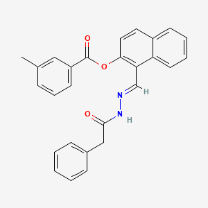 molecular formula C27H22N2O3 B12028425 1-(2-(Phenylacetyl)carbohydrazonoyl)-2-naphthyl 3-methylbenzoate CAS No. 765284-57-9