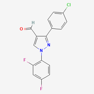 molecular formula C16H9ClF2N2O B12028506 3-(4-Chlorophenyl)-1-(2,4-difluorophenyl)-1H-pyrazole-4-carbaldehyde CAS No. 618098-76-3