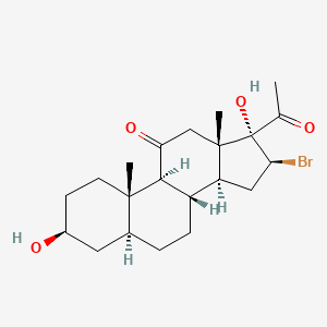 molecular formula C21H31BrO4 B1202859 16beta-Bromo-3beta,17alpha-dihydroxy-5alpha-pregnane-11,20-dione CAS No. 1780-98-9